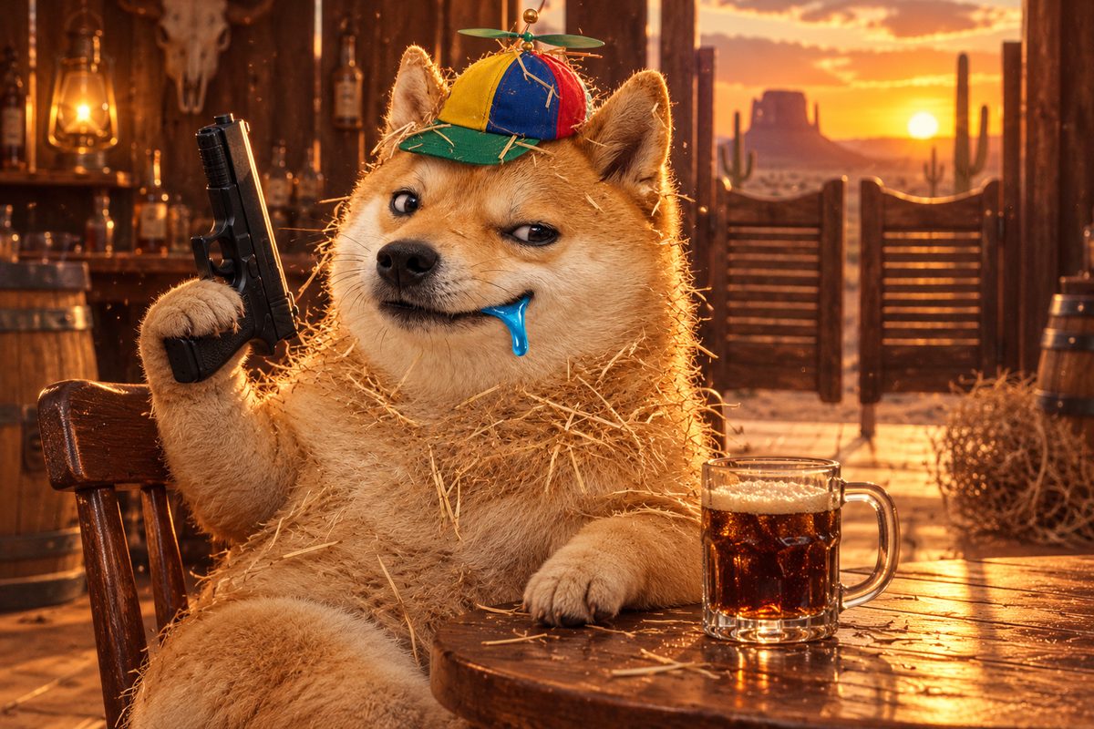 SI Wif Gun in a western saloon with a root beer